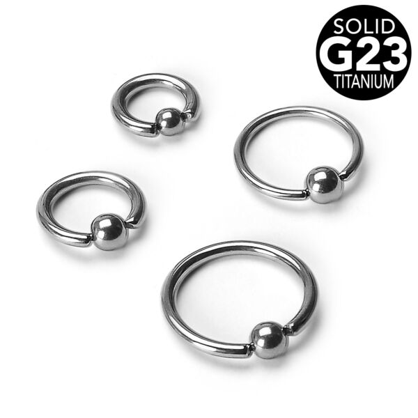 Solid titanium ball closure ring